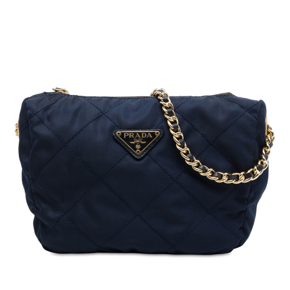 Pre-Loved Prada Impuntu Tessuto Chain Crossbody